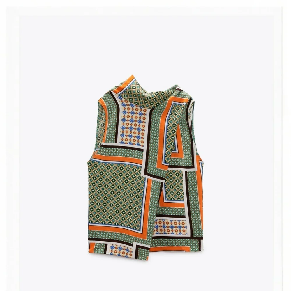 Zara geometric print top_2